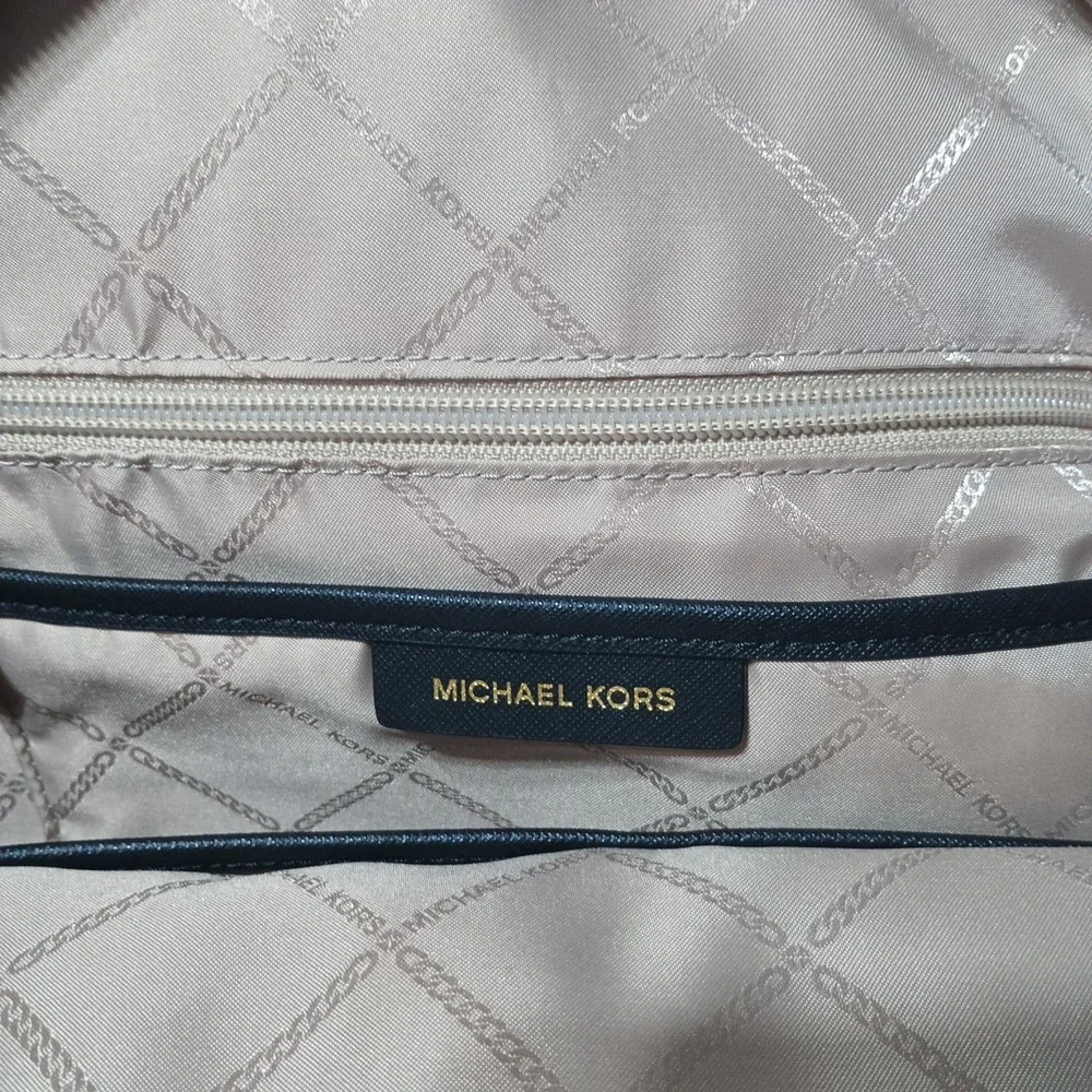 Michael Kors Prescott Large Navy Blue Nylon Gabardine Backpack MSRP $278